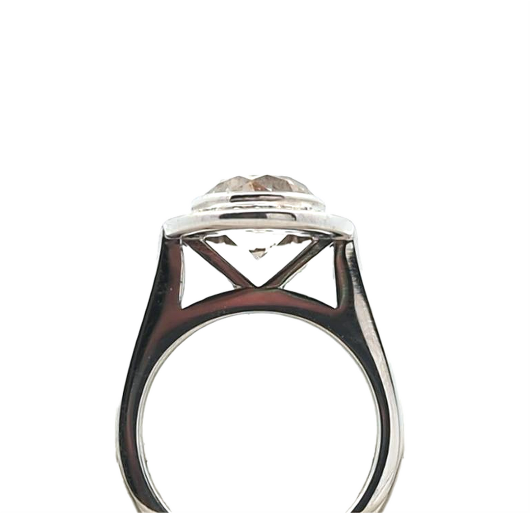 14KT White Gold 2.44ctw Brown and White Diamond Estate Engagement Ring