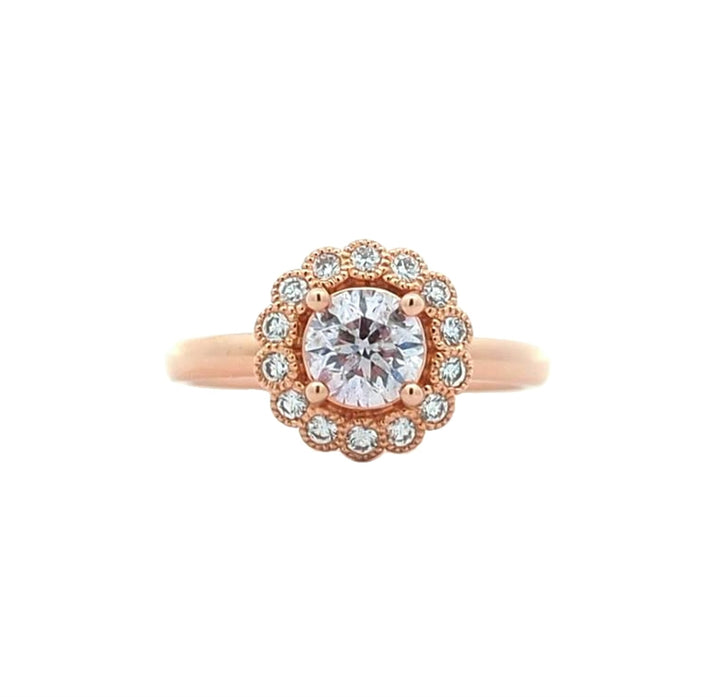 14KT Rose Gold 0.94ctw Pink Diamond Engagement Ring