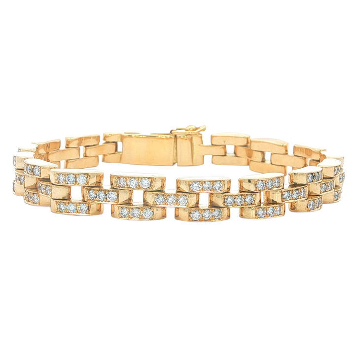 18KT Yellow Gold 3.52ct Diamond 8" Long Bracelet