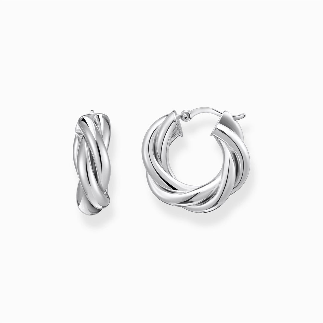 Thomas Sabo Sterling Silver Small Hoop Earrings With Intertwined Design