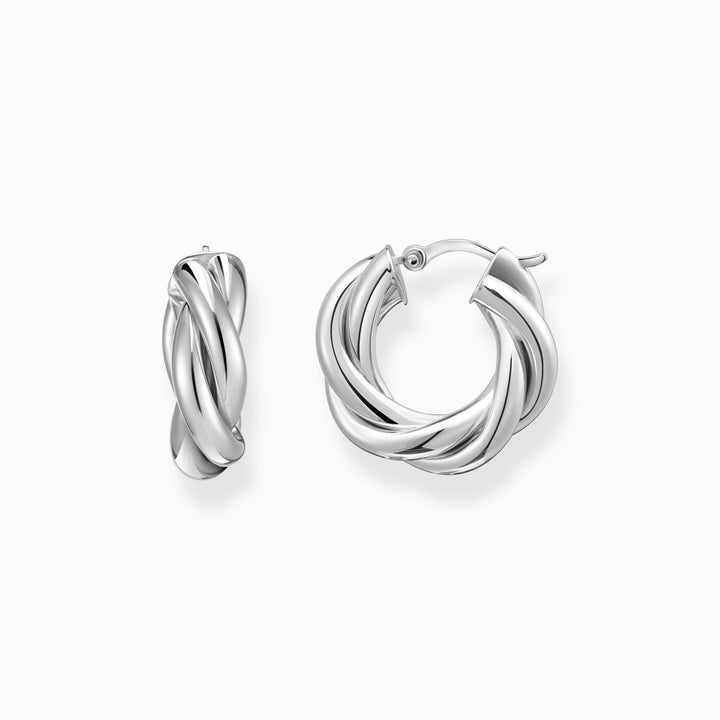 Thomas Sabo Sterling Silver Small Hoop Earrings With Intertwined Design