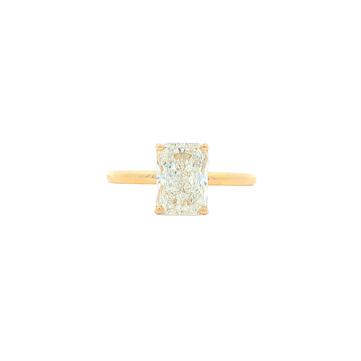14KT Yellow Gold 2.15ctw Lab Grown Radiant Cut Diamond Engagment Ring with Hidden Halo