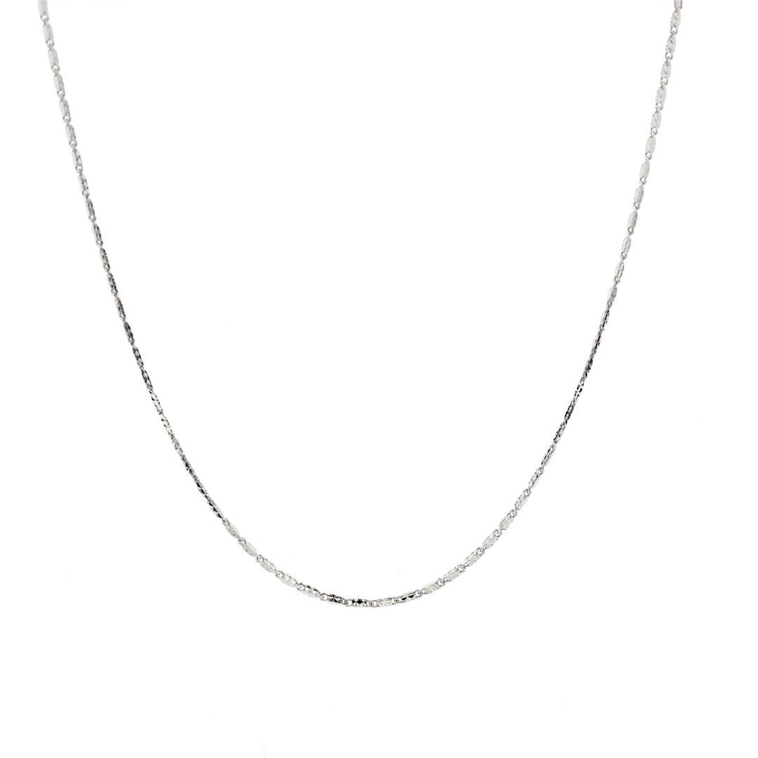 10KT White Gold 16" Fancy Link Chain