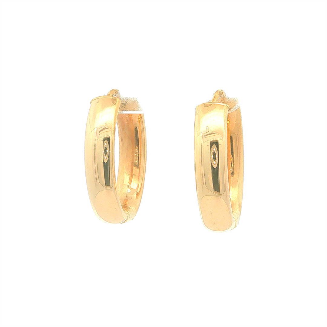 10KT Yellow Gold Oval Hoop Earrings