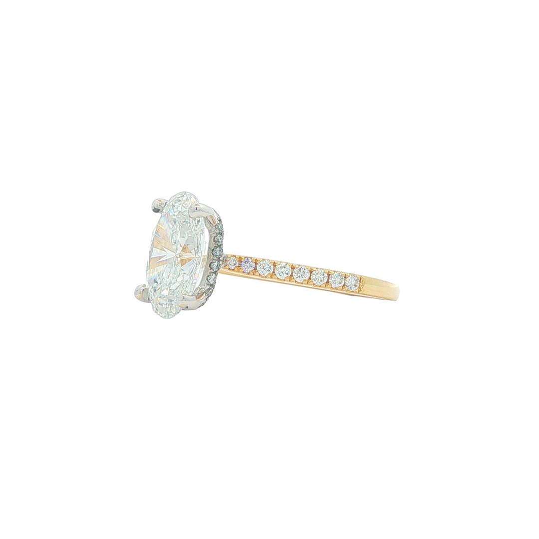 18KT Two-tone Gold 2.82ctw Oval Lab Grown Diamond Engagement Ring