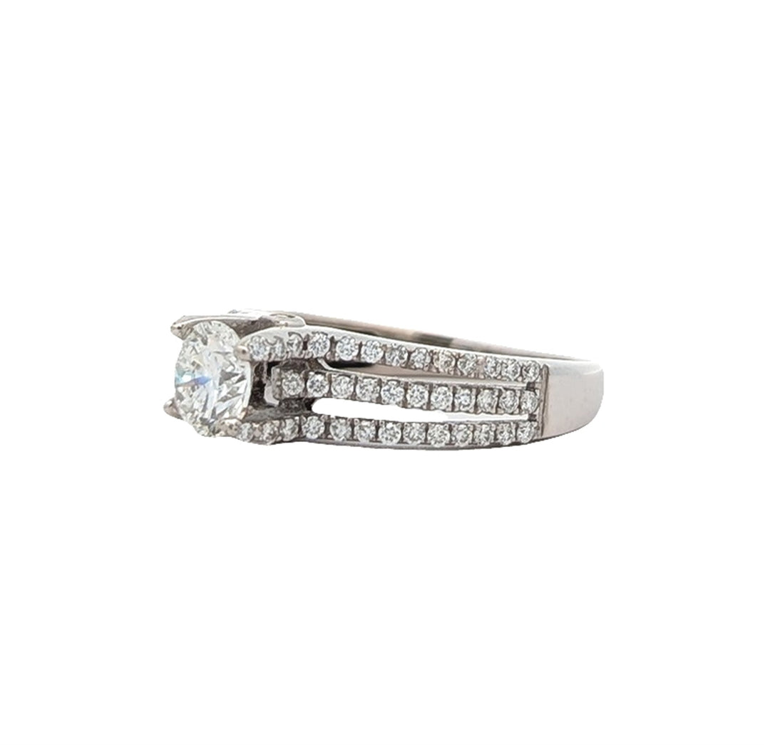 14KT White Gold 1.12ctw Diamond Estate Engagement Ring