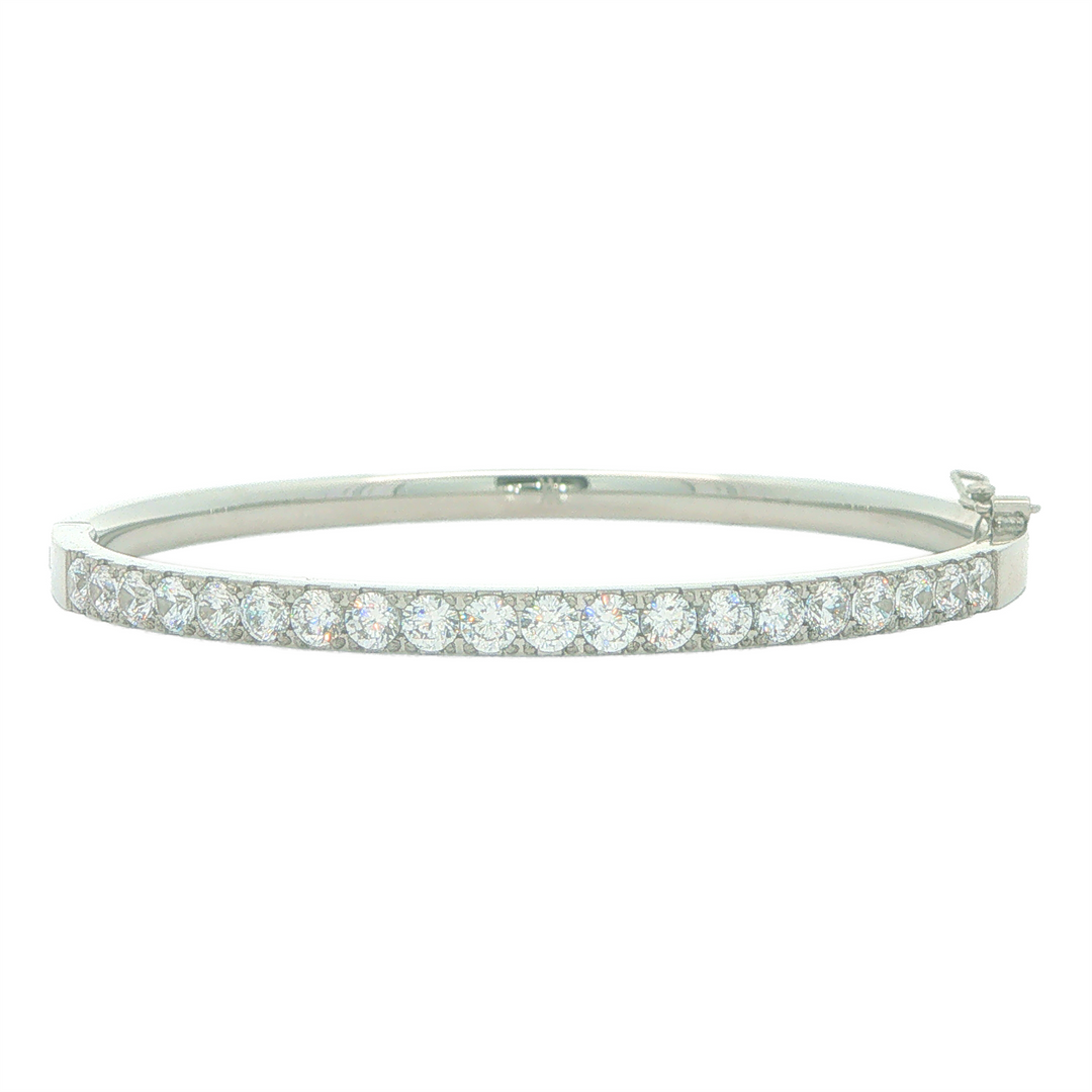 ITALGEM Stailess Steel with Cubic Zirconia Bangle Bracelet 5.5"