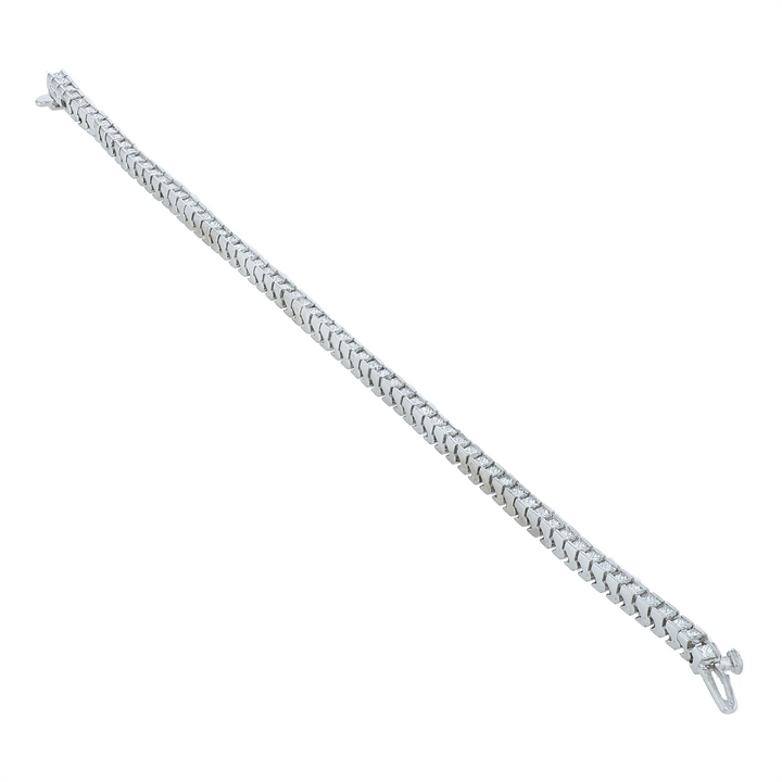 14KT White Gold 3.00cttw Diamond Estate Tennis Bracelet 6.75"