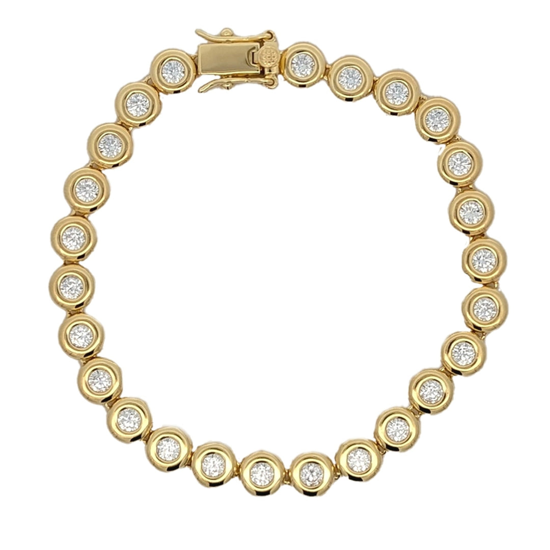 REIGN Sterling Silver Gold Plated Cubic Zirconia Bracelet 6.75"