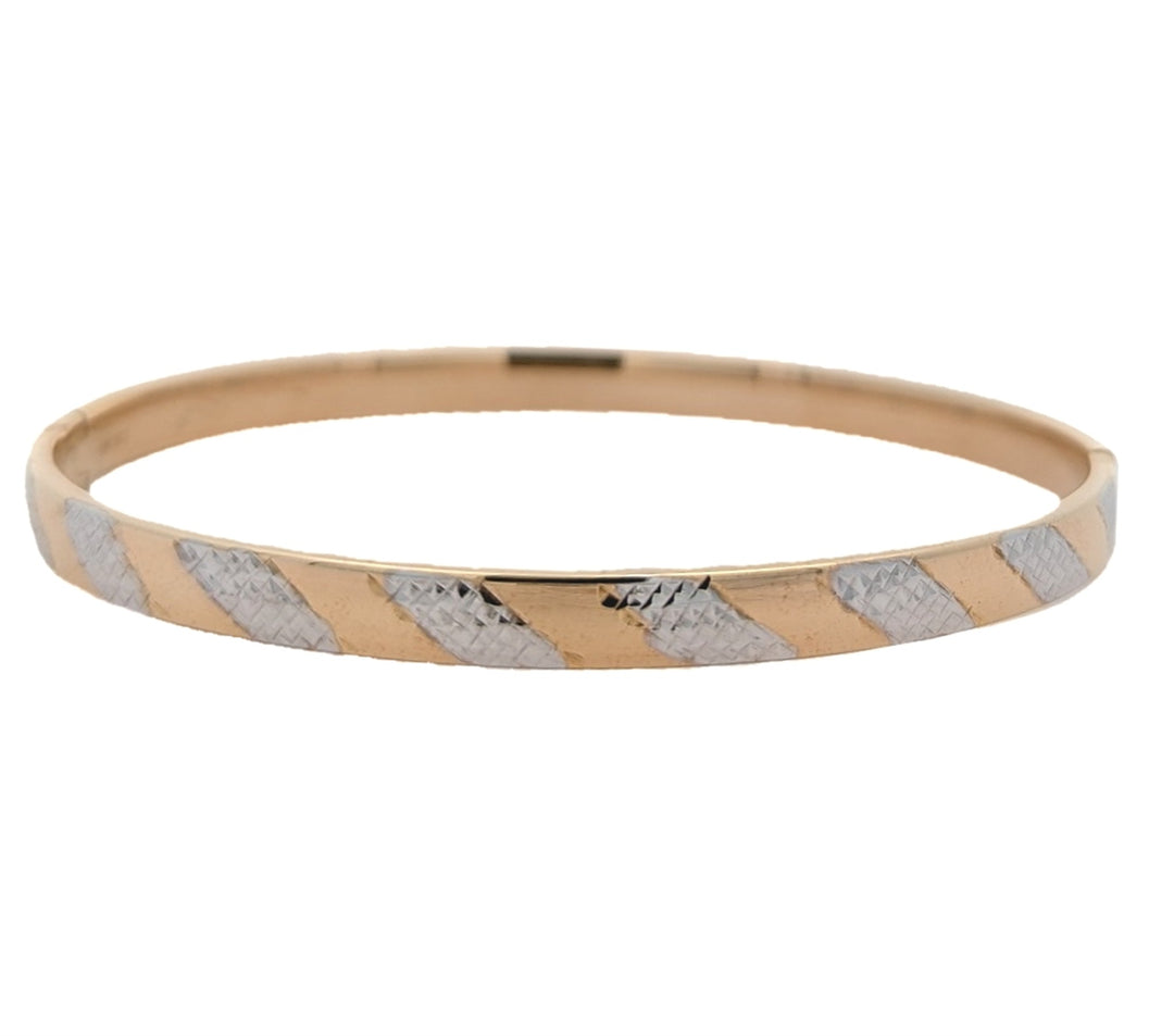 10K Two-Toned Gold Twist Bangle
