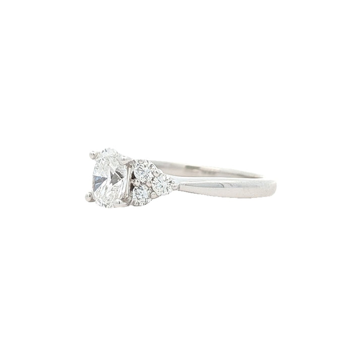 14KT White Gold 1.00ctw Diamond Estate Engagement Ring