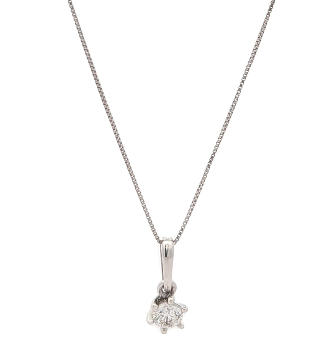 10KT White Gold 0.16ctw Diamond Necklace