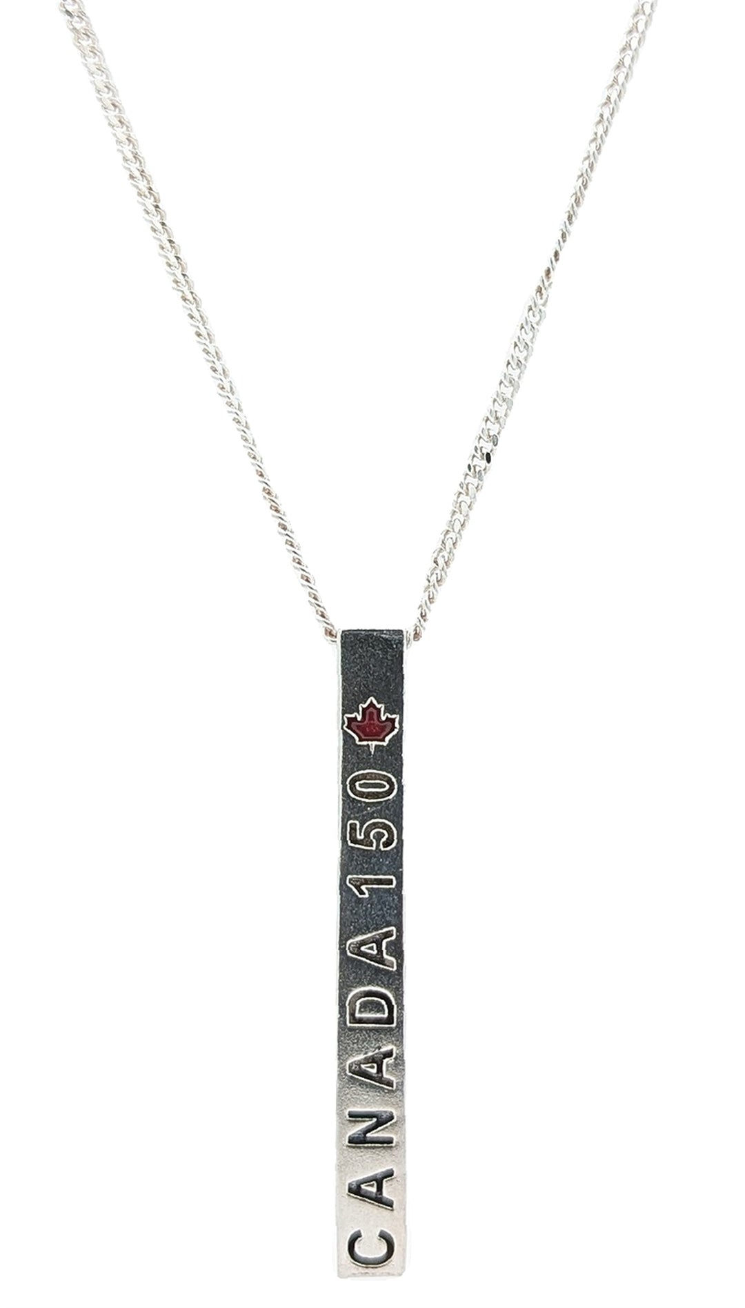 Canada 150 Sterling Silver Pendant with 18" Curb Chain