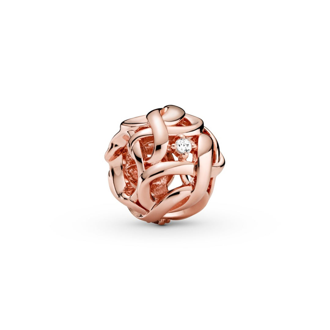Infinity Pandora Rose charm with clear cubic zirconia