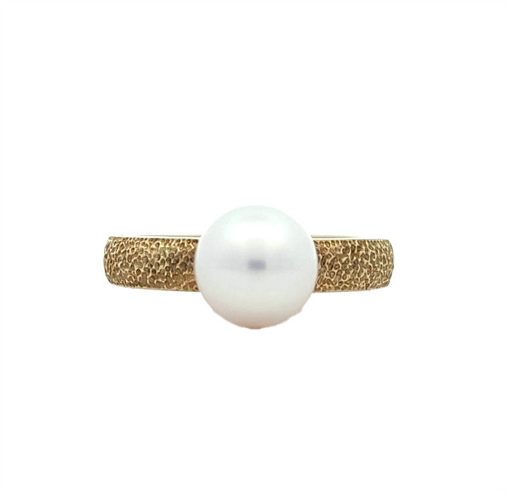 Sterling Silver Gold Plated Chinese Cultured Pearl Ring