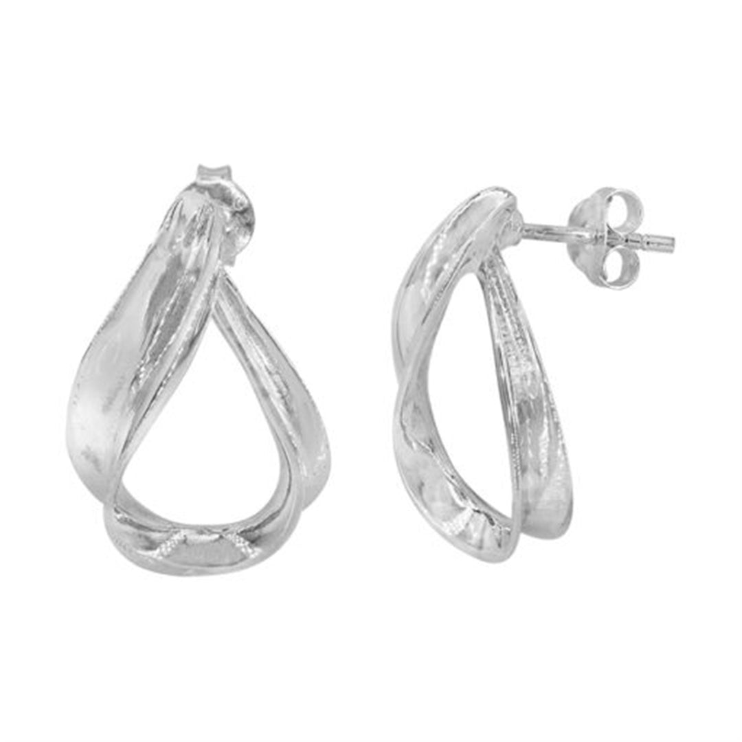 Sterling Silver Twisted Teardrop Earrings (13 x 20mm)