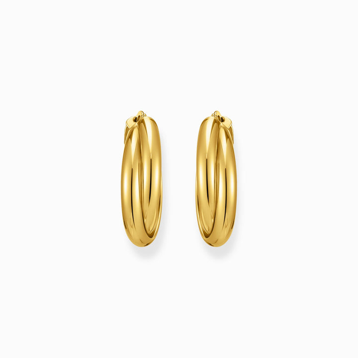 Thomas Sabo Big Gold-Plated Hoop Earrings Intertwined Design