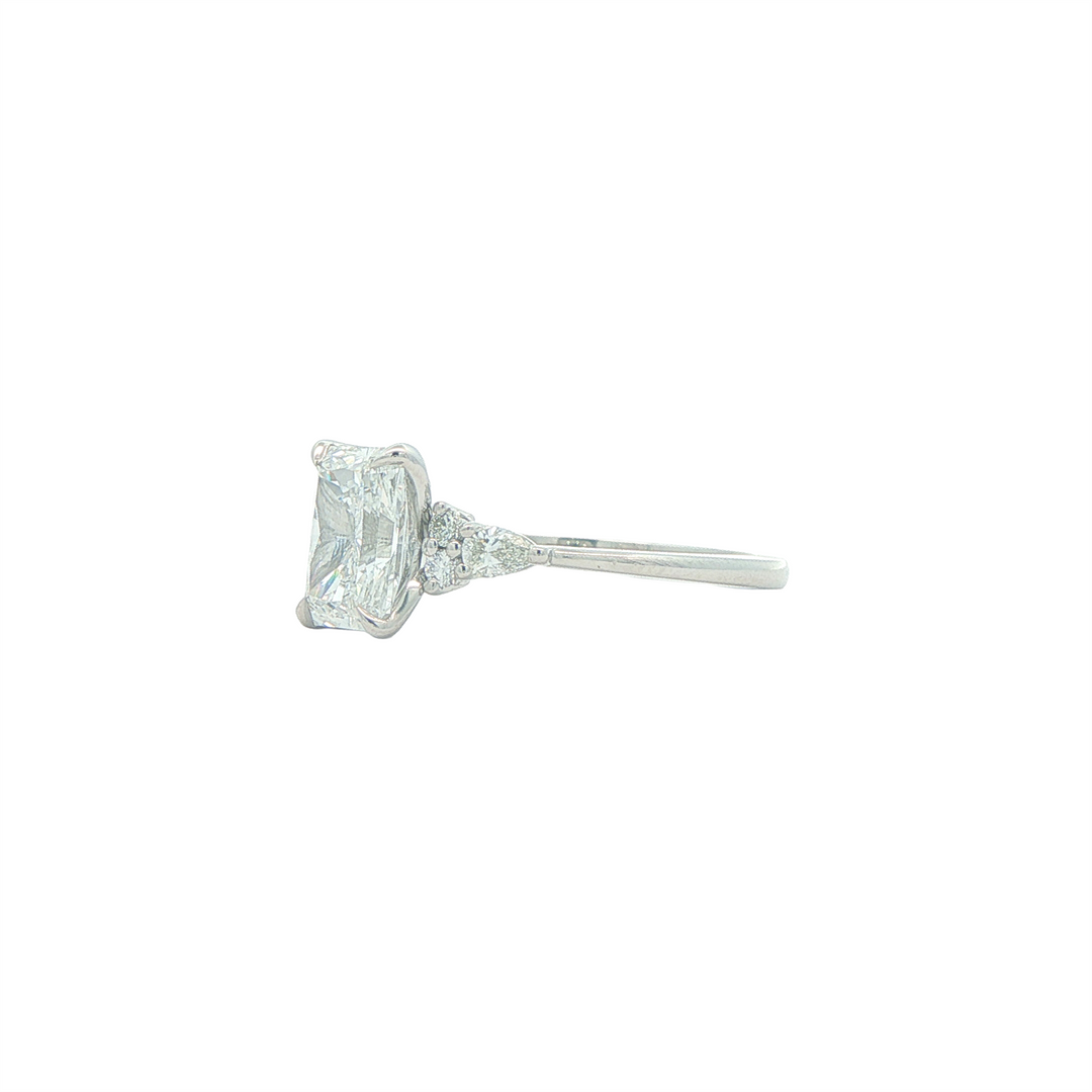 14KT White Gold 1.70ctw Radiant Rectangular Cut Lab Grown Diamond Engagement Ring