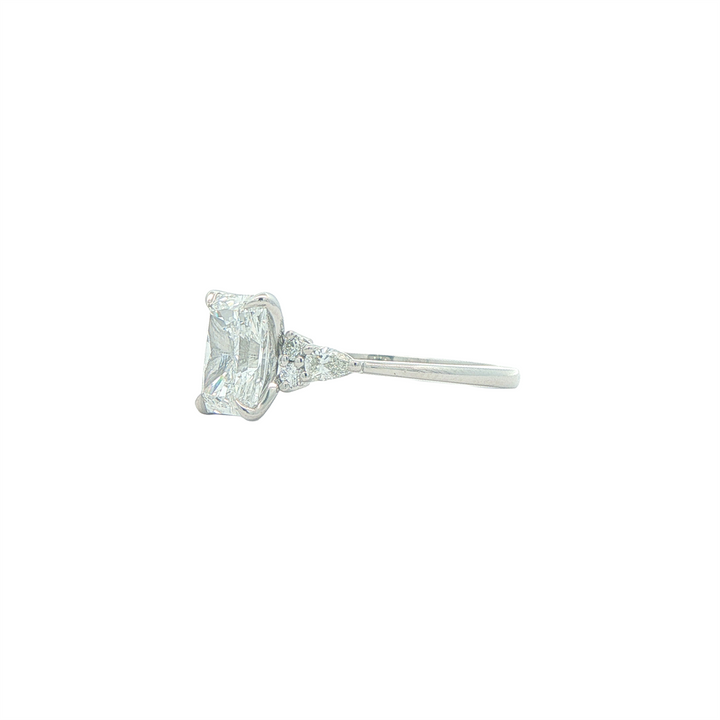 14KT White Gold 1.70ctw Radiant Rectangular Cut Lab Grown Diamond Engagement Ring