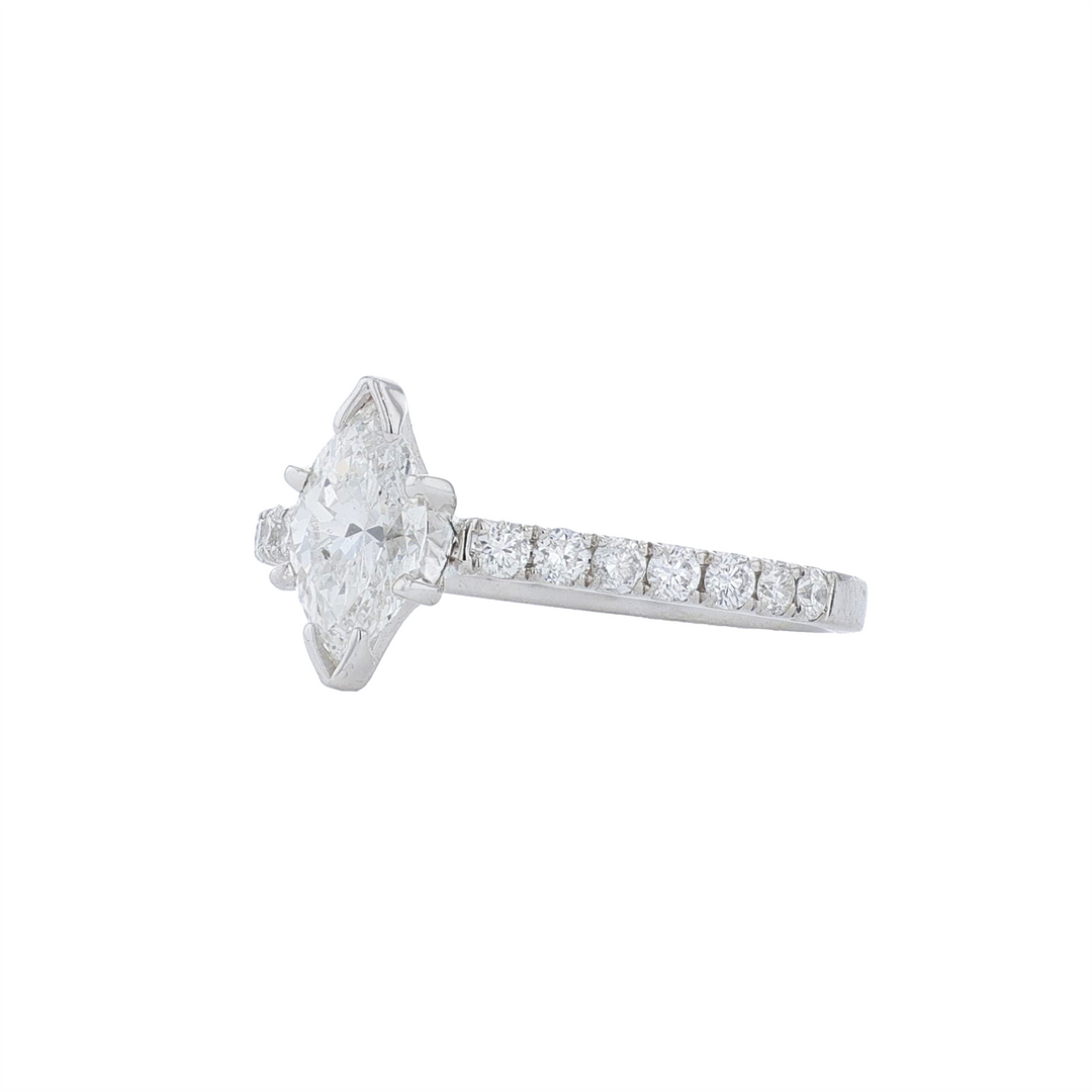 18KT White Gold 0.88ctw Diamond Estate Engagement Ring