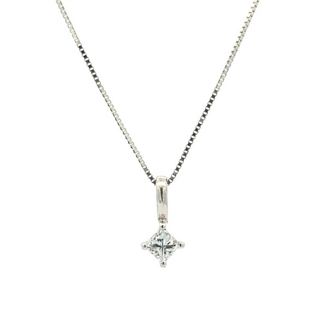14KT White Gold 0.23ctw Diamond 18" Necklace