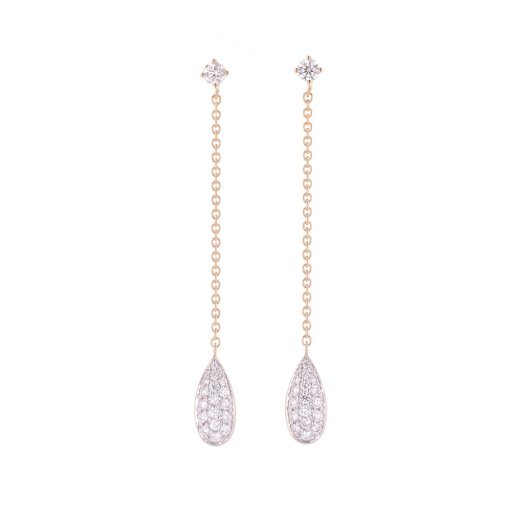 14KT Two-Tone 0.62ctw Diamond Dangle Earrings