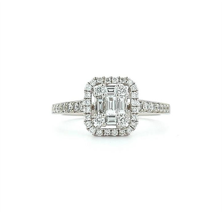 18KT White Gold 0.58ctw Diamond Estate Ring