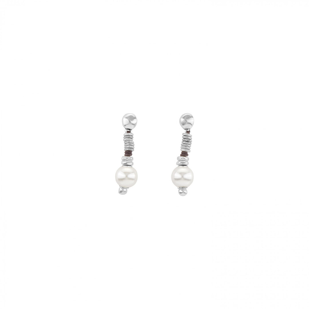 DRIPPING  Silver Plated Pearly Piece Drop Earrings