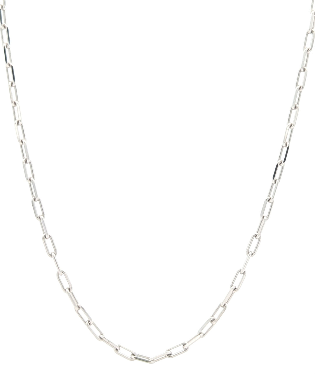 10k White Gold Paper Clip Chain