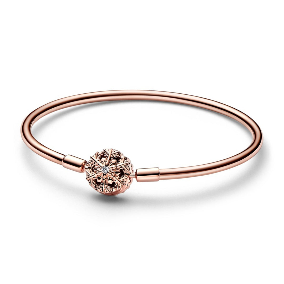 14k Rose gold-plated bangle with snow flake