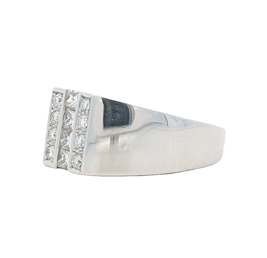 14KT White Gold Men's 1.00ct Diamond Ring