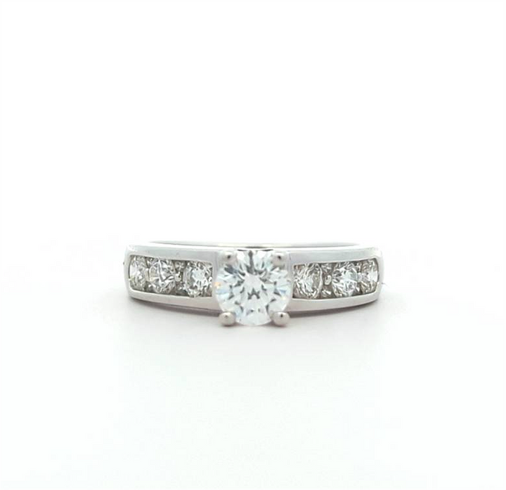 14KT White Gold Custom 1.15ctw Canadian Diamond Estate Engagement Ring