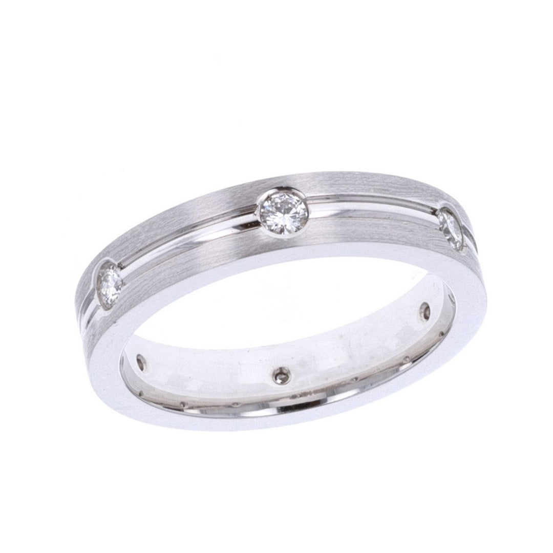14KT White Gold Diamond Band
