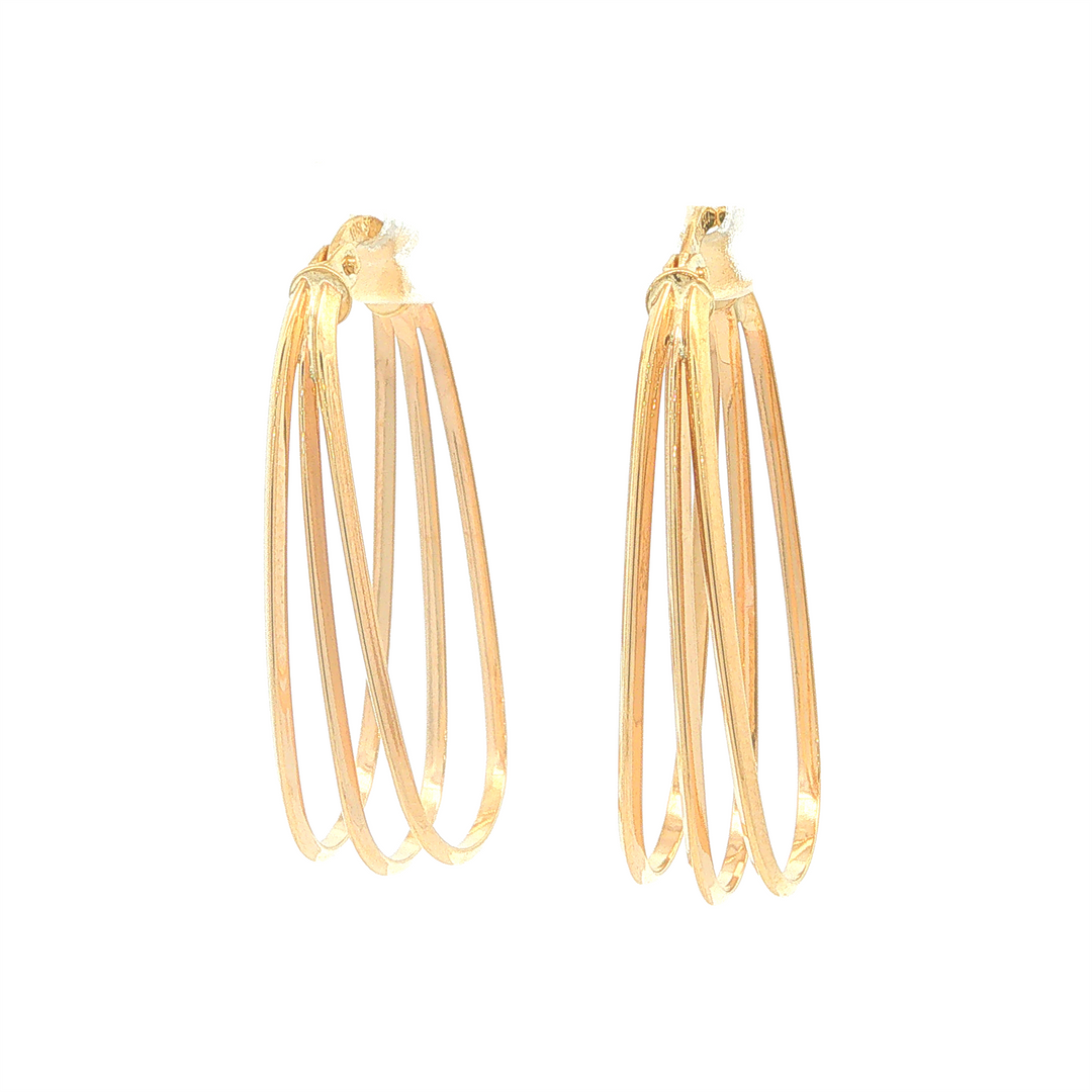 10KT Yellow Gold Oval Hoop Earrings