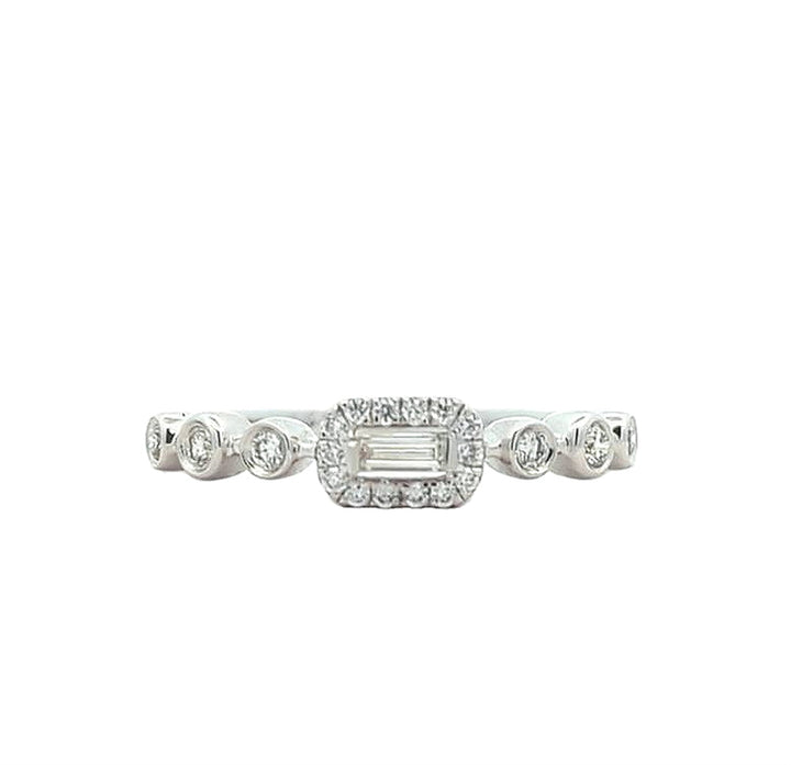 14KT White Gold 0.24ctw Diamond Band