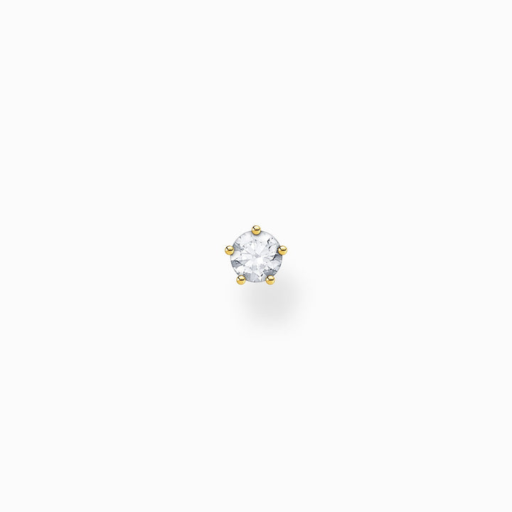 Thomas Sabo Sterling Silver Gold Plated CZ Single Stud Earring