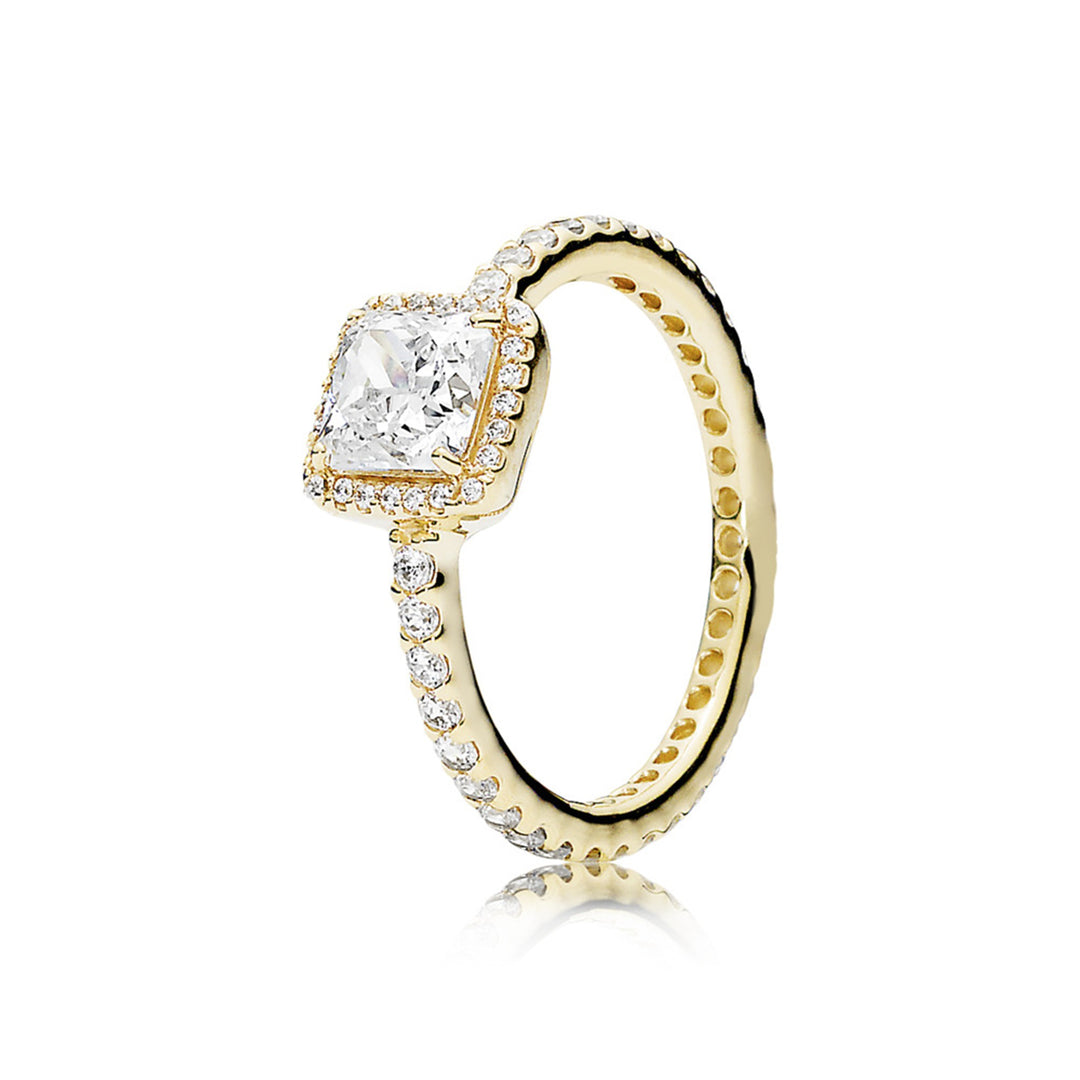 Ring Timeless Elegance in 14K Gold with Clear CZ