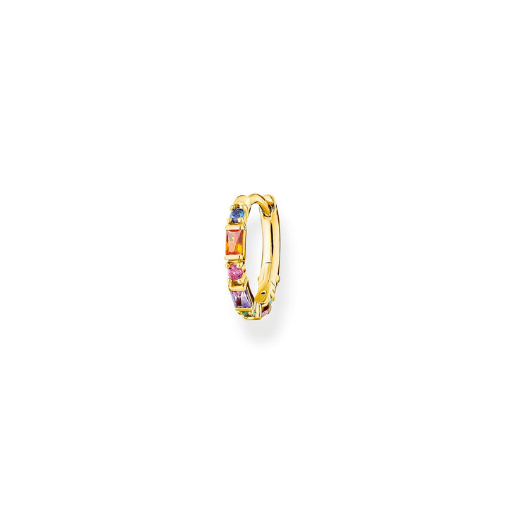 Thomas Sabo Sterling Silver Gold Plated Colourful Stone Hoop Earring