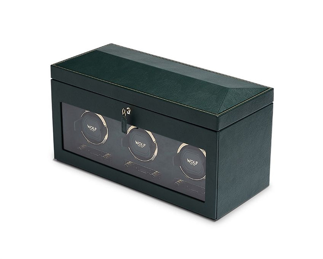 British Racing Green Triple Watch Winder