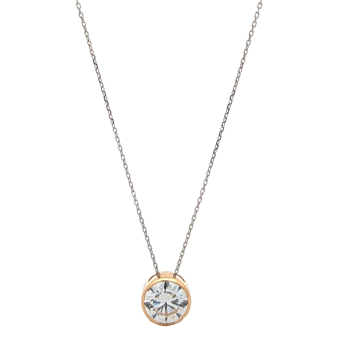 10-14KT White and Yellow Gold 1.00ctw Lab Grown Diamond Estate Necklace