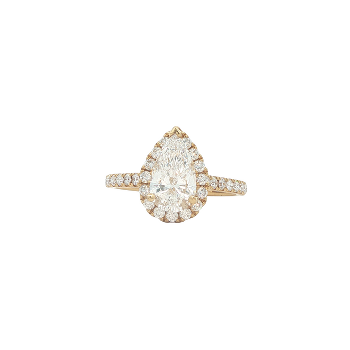 18KT Yellow Gold 1.77ctw Pear Shape Lab Grown Diamond Engagement Ring
