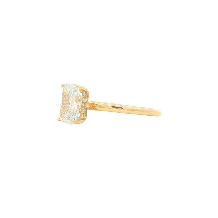 14KT Yellow Gold 1.64ctw Lab Grown Radiant Cut Diamond Engagment Ring with Hidden Halo