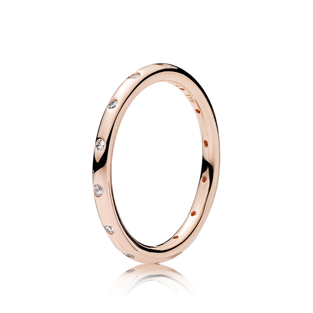 Ring in Rose with clear CZ