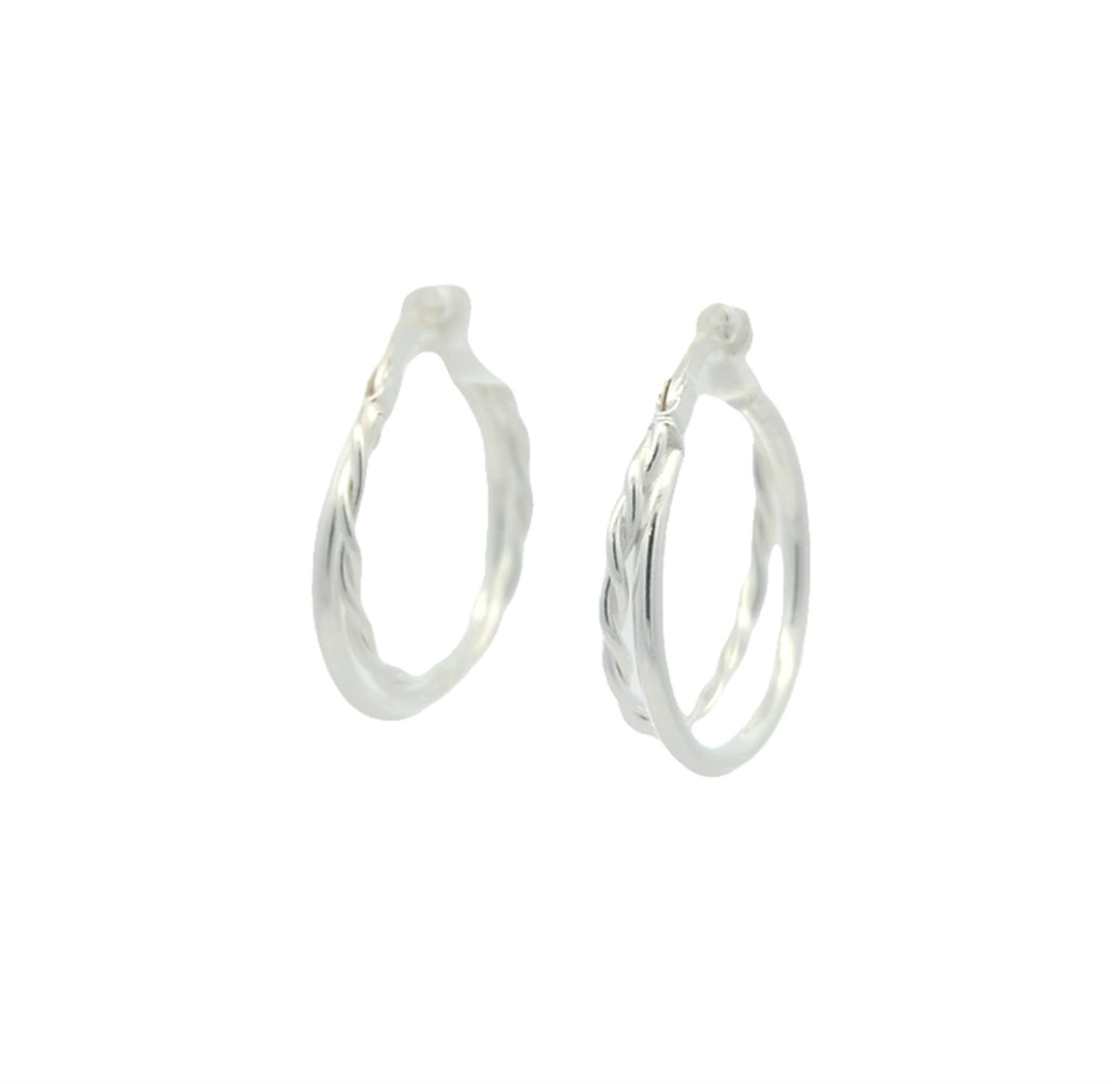 Sterling Silver Double Loop Hoop 21mm Earrings