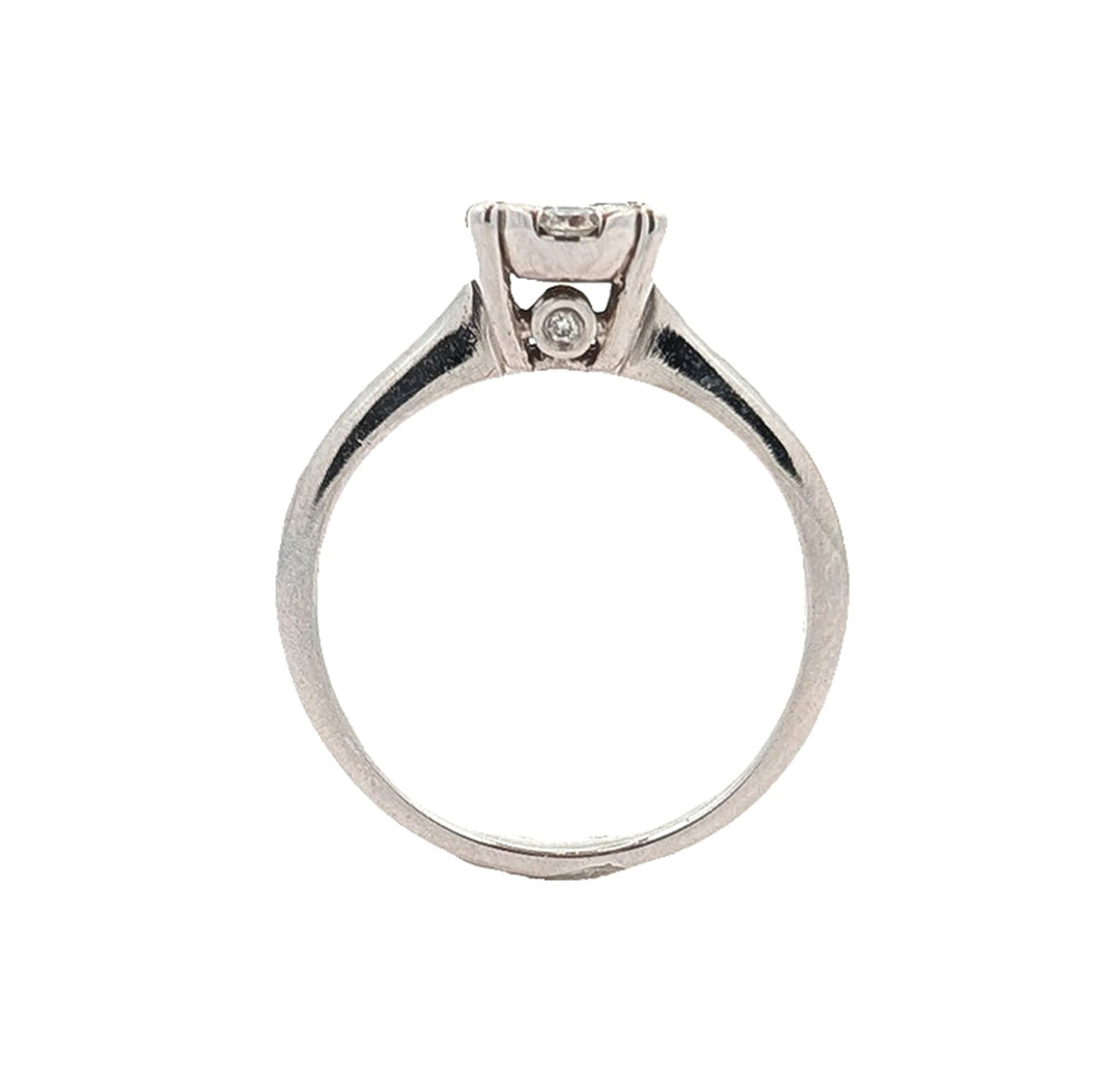 14KT White Gold 1.00ctw Diamond Estate Engagement Ring and Matching Cradle