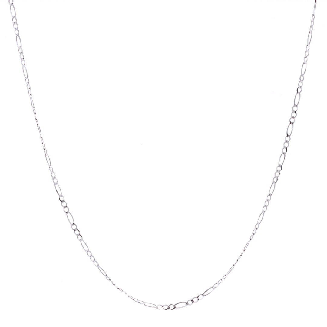 14KT White Gold 16" 1.2mm Figaro Chain
