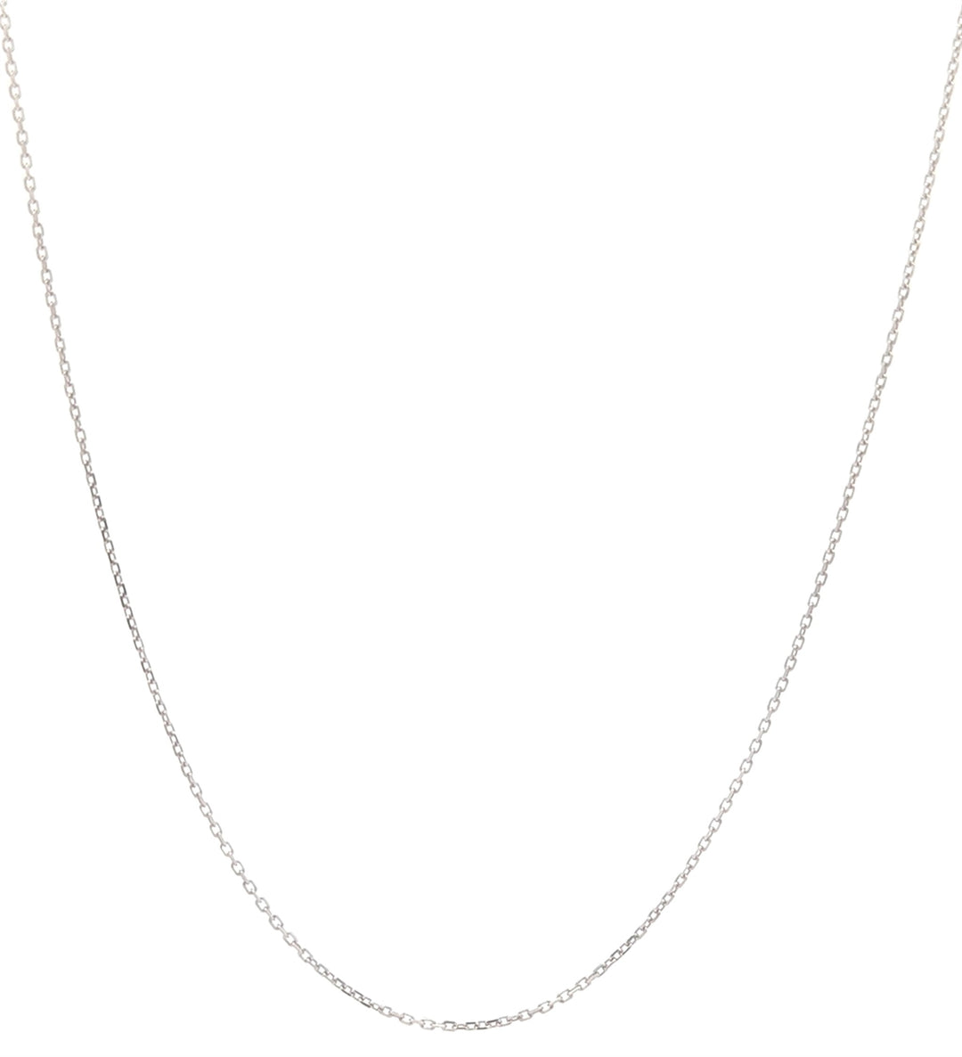 10K White Gold 18" Chain - Cable Link