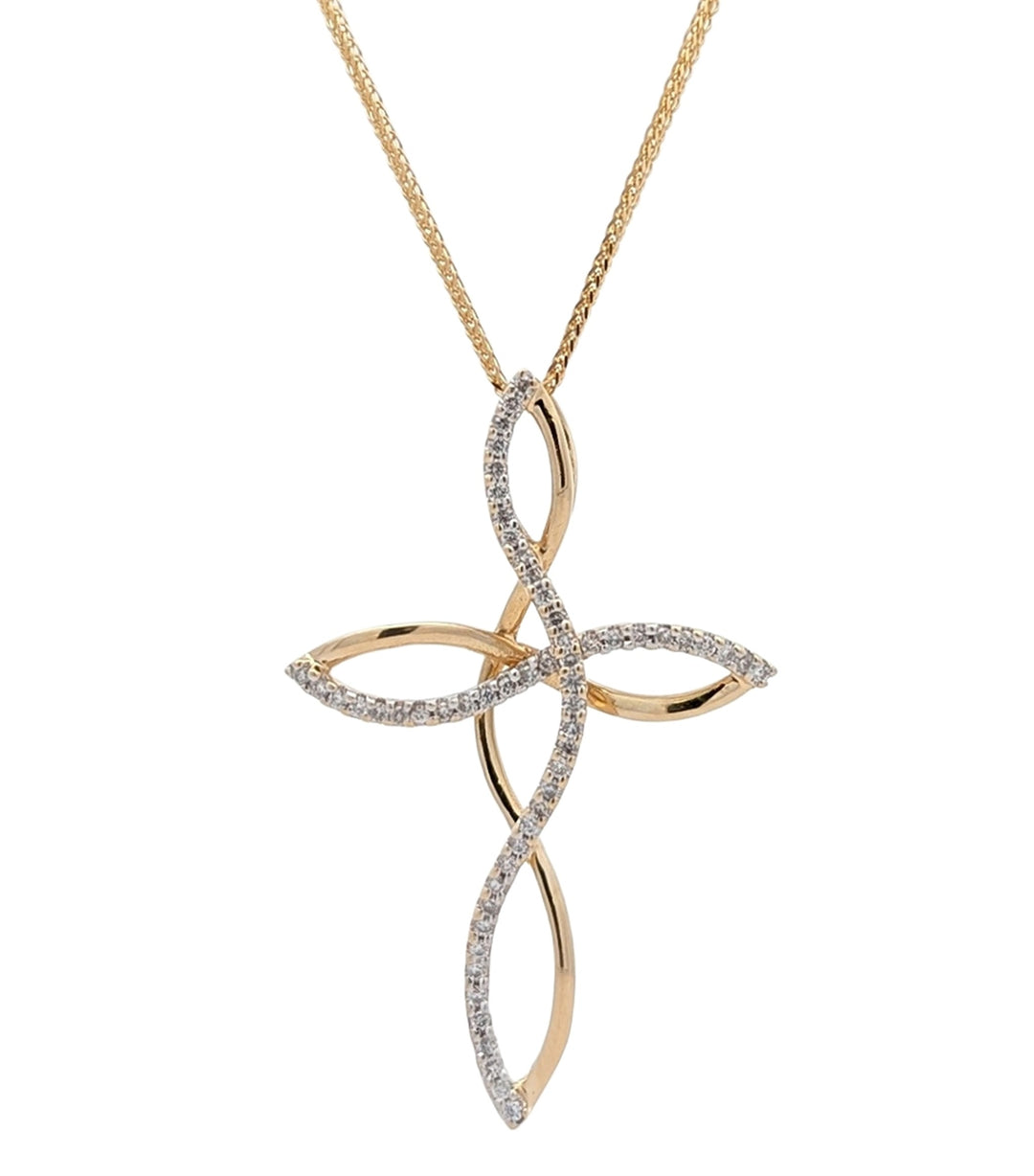 14KT Yellow Gold 0.25ctw Diamond 18" Estate Necklace