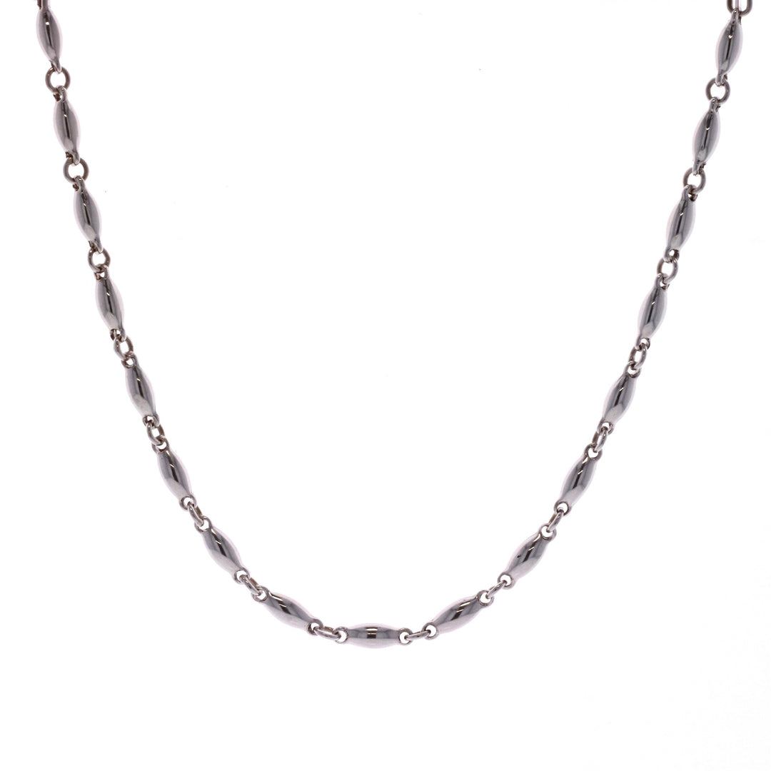 18KT White Gold 22" 3.0mm Fancy Link Chain