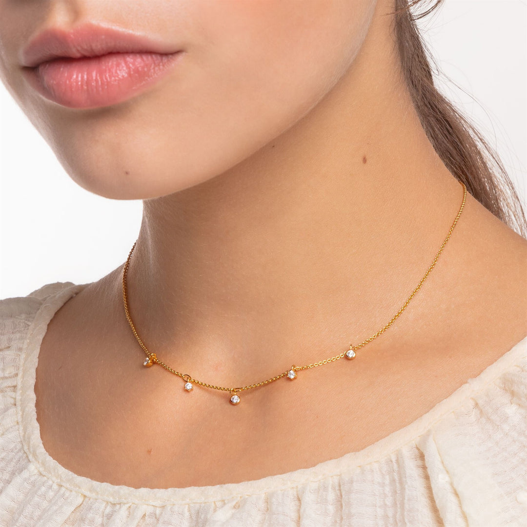 Thomas Sabo Necklace White Stones - Gold Plated